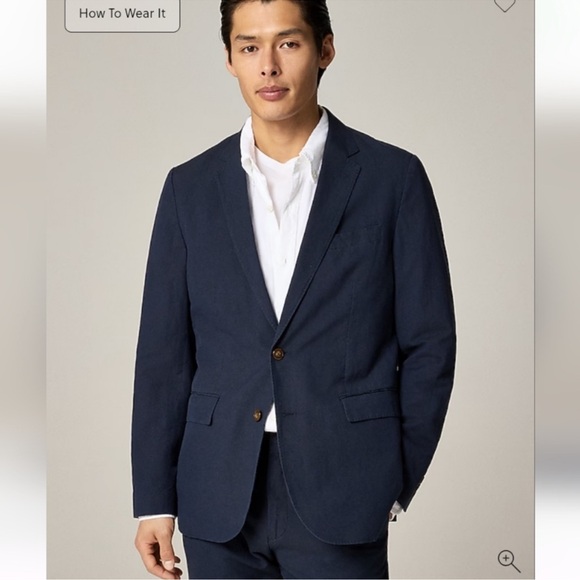 J.Crew Ludlow Slim-fit unstructured suit jacket in Irish cotton-linen blend 40S